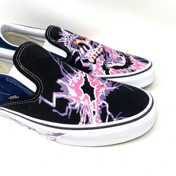 VANS Classic Slip On Zap Dress Blues Black Canvas Men Sneakers Skate VN000XG88NK - Picture 3 of 11